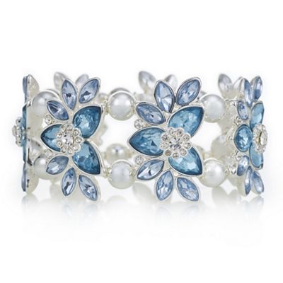 Blue crystal flower bracelet